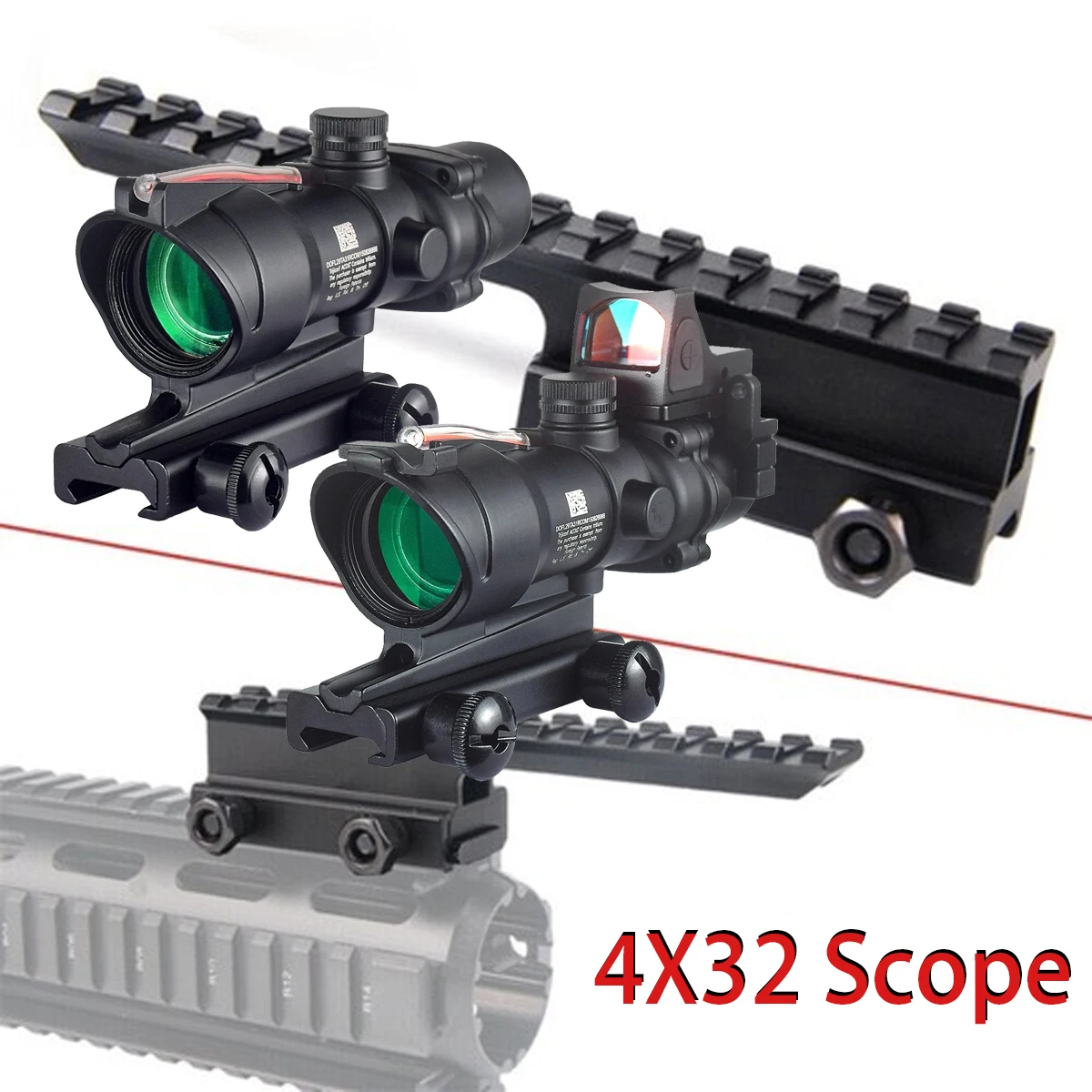 Soporte de mira telescópica riel 20mm adaptador para óptica 4X32