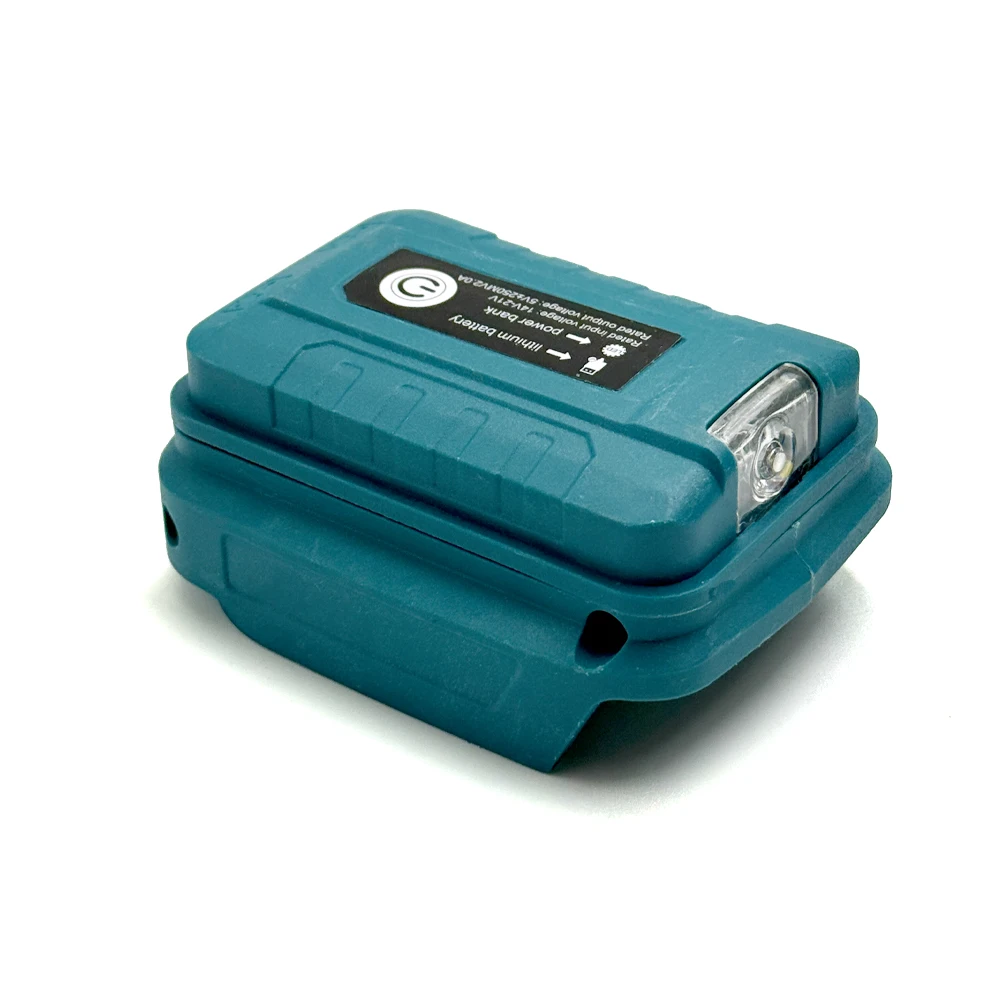 Convertidor adaptador con luz LED para batería de litio Makita de 14,4 V/18 V para Makita BL1830 BL1430 BL1850 con puertos USB duales - imagen 3