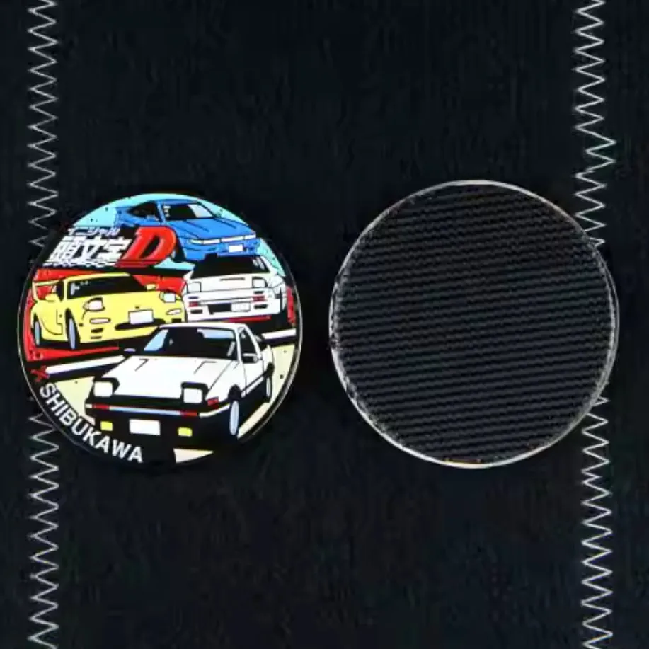 Parche de Metal inicial D Racing Shibukawa, insignias tácticas de Anime, bricolaje creativo para ropa, pegatina de decoración de mochila con gancho - imagen 5