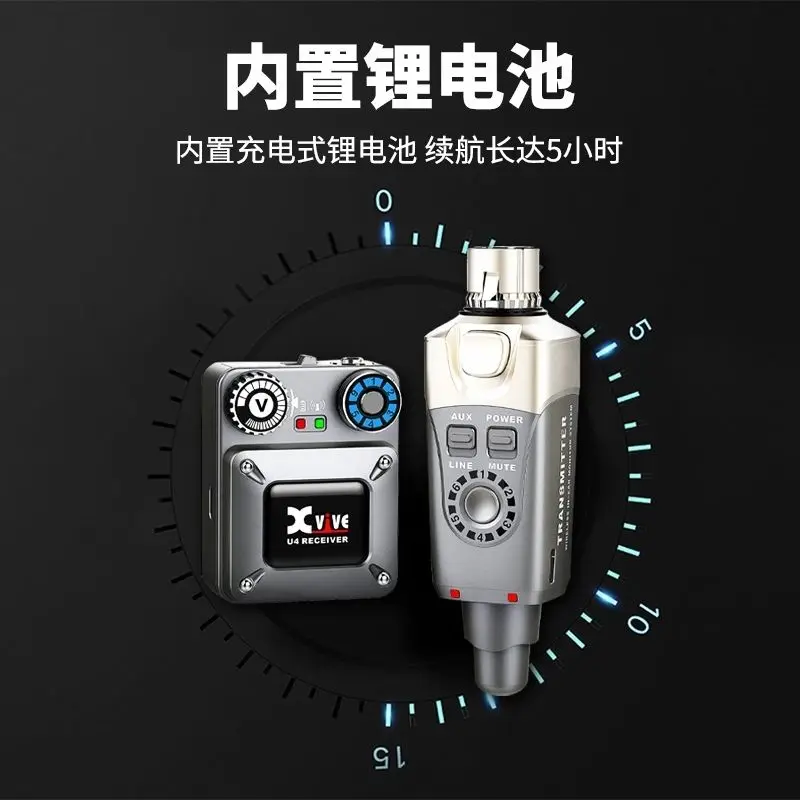 Auriculares inalámbricos U4, sistema de monitoreo de retroalimentación del oído, transmisor y receptor de rendimiento de cantante de escenario - imagen 3