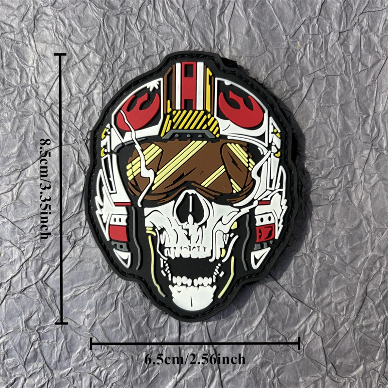 Insignia de moral de calavera para casco táctico, parche de PVC 3D en ropa Punk, parches militares con gancho y bucle de personalidad, pegatinas para mochila - imagen 2