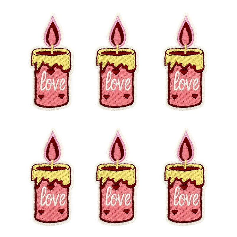 10 Uds. Venta al por mayor parche bordado de dibujos animados rosa DIY parche de decoración de amor del Día de San Valentín lindo oso hierro en parches para decoración de ropa - imagen 2