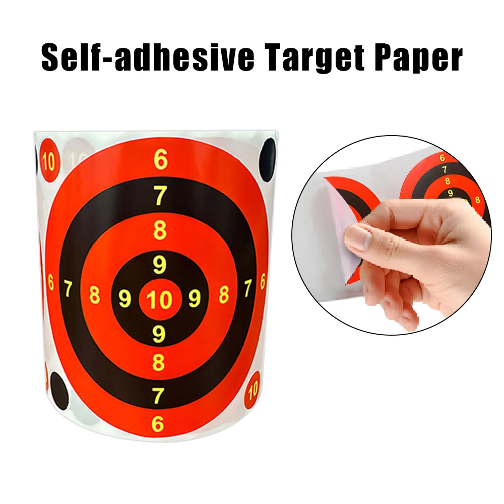 300 Uds pegatinas de destino autoadhesivas papel de destino de tiro etiquetas naranjas fluorescentes para pistola de aire BB pistola práctica de tiro - imagen 3