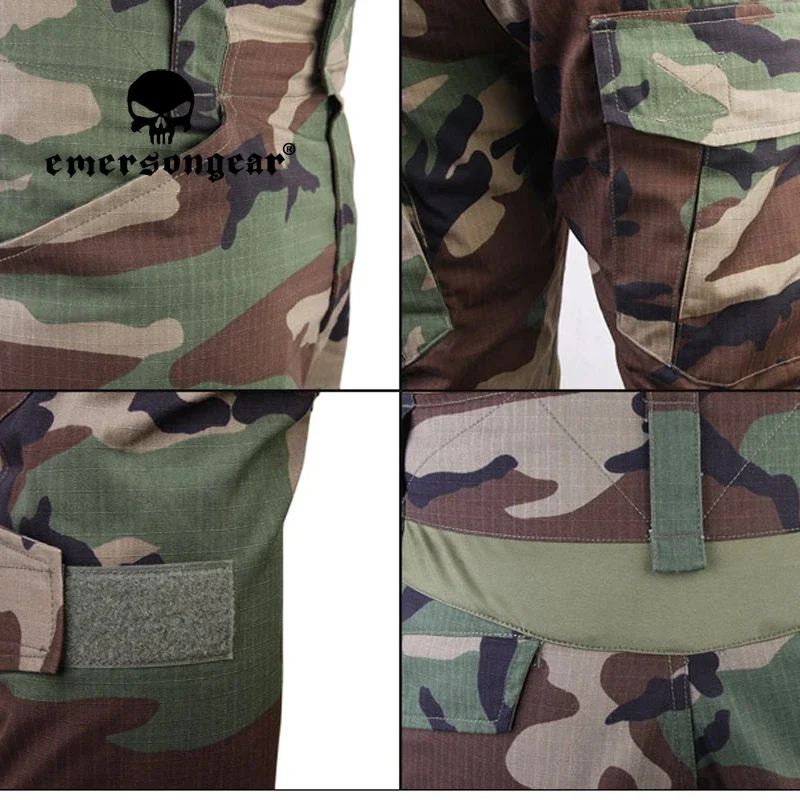 Emersongear uniforme de combate ropa de caza Camo Ghillie traje Emerson Woodland pantalones tácticos con rodilleras EM6974 - imagen 5