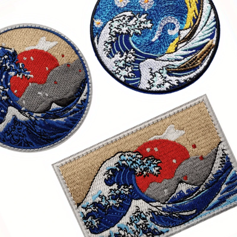 Parche Velcro La Gran Ola Hokusai para MOLLE – Vintage táctico - imagen 4