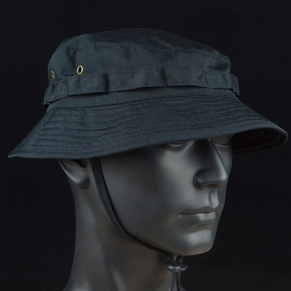Sombreros Boonie tácticos militares de verano para caza, pesca, protección solar al aire libre, gorra de camuflaje ajustable, sombrero de pescador - imagen 4
