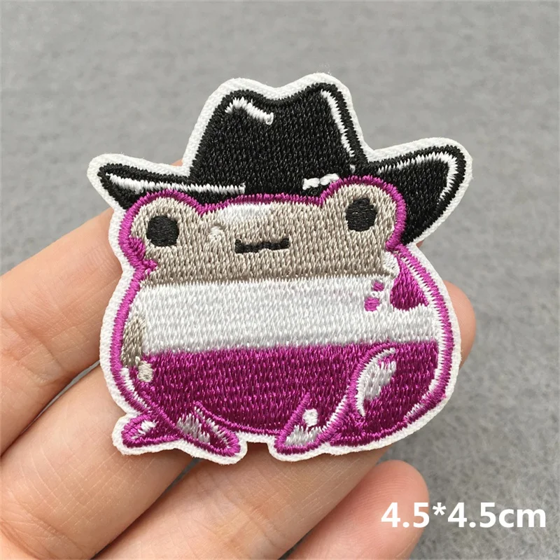 Parches bordados de animales para ropa, apliques de costura DIY, dibujos animados de gato/Rana, parches para planchar en la ropa, parche Fusible - imagen 5