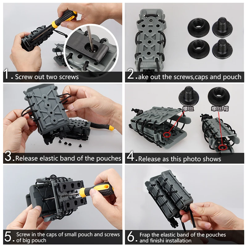 Bolsa táctica para revistas, soporte MOLLE Mag, bolsa para Rifle Mag 5,56, 7,62 9mm, bolsa táctica para pistola Mag Airsoft IDOGEAR - imagen 4