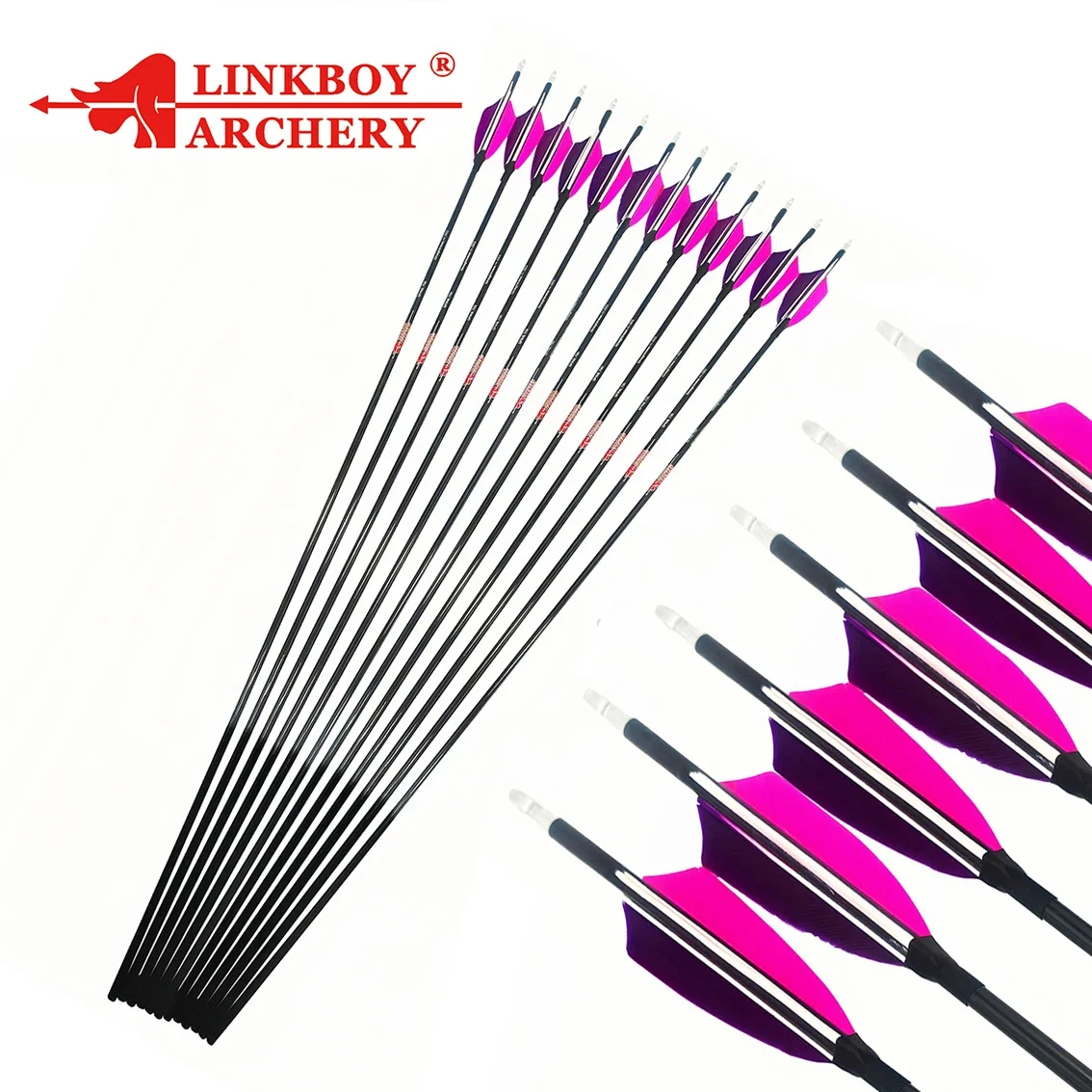 Linkboy flechas de carbono tiro con arco – Puntas de caza
