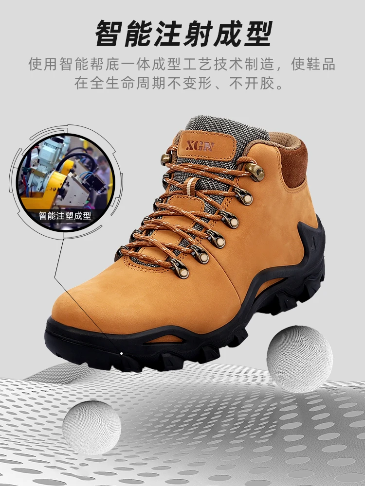 XGN-zapatos de senderismo de piel de vaca para hombre y mujer, botas de caza impermeables para eventos, botas tácticas de viaje para combate en el desierto, zapatillas de trekking hasta el tobillo - imagen 5