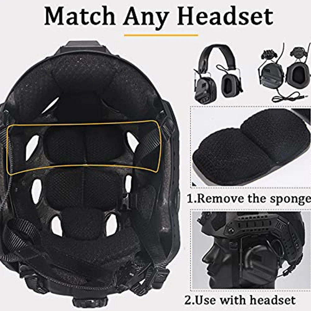 Casco táctico Airsoft con rieles Picatinny visera funda pasamontañas - imagen 4