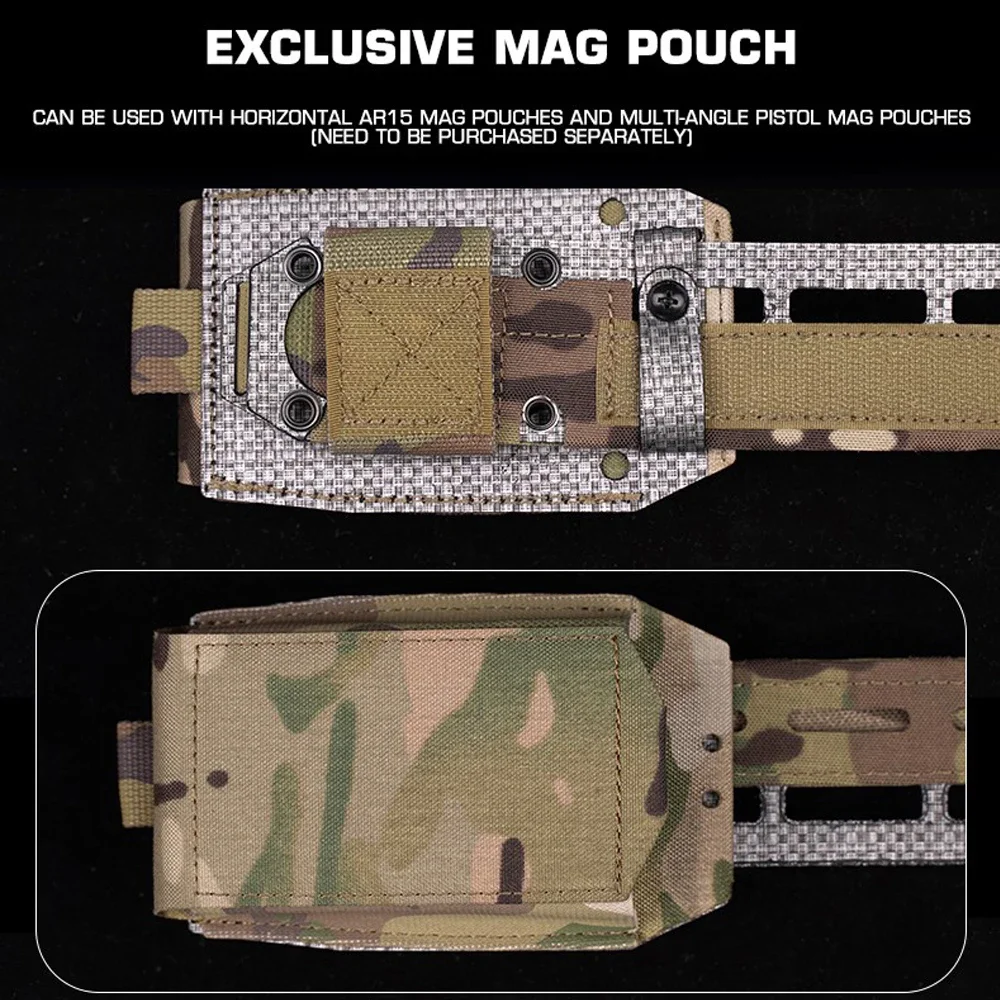 Cinturón táctico Molle 2 en 1, cinturón ligero para entrenamiento de caza, cinturón de batalla, hebilla de liberación rápida, equipo de cinturón de tiro Airsoft para hombres - imagen 5