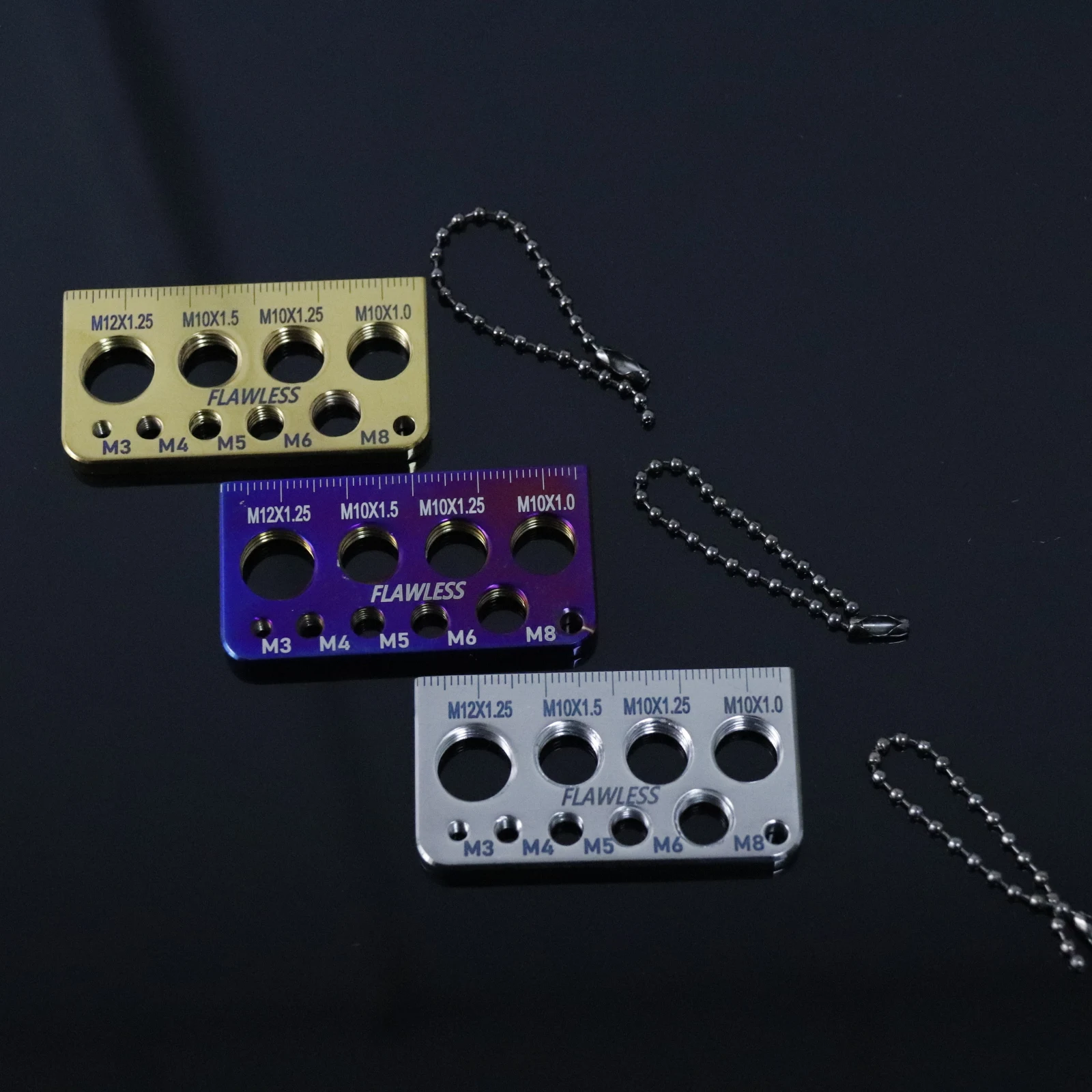 Regla de medición de longitud de rosca de espaciado de tarjeta de medición de aleación de titanio pequeña, conveniente y fácil de usar sin óxido - imagen 2