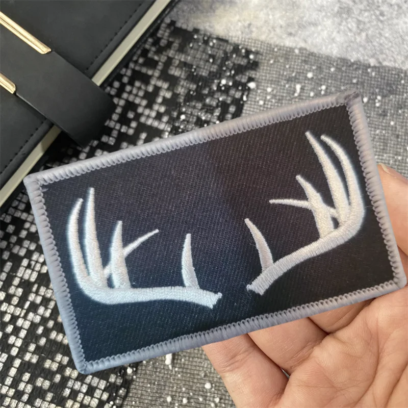 ANTLERS parche bordado táctico insignia de moral militar parches brazalete gancho y bucle mochila al aire libre sombrero accesorios pegatinas