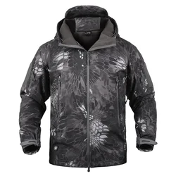 Chaqueta táctica impermeable hombre invierno con capucha senderismo
