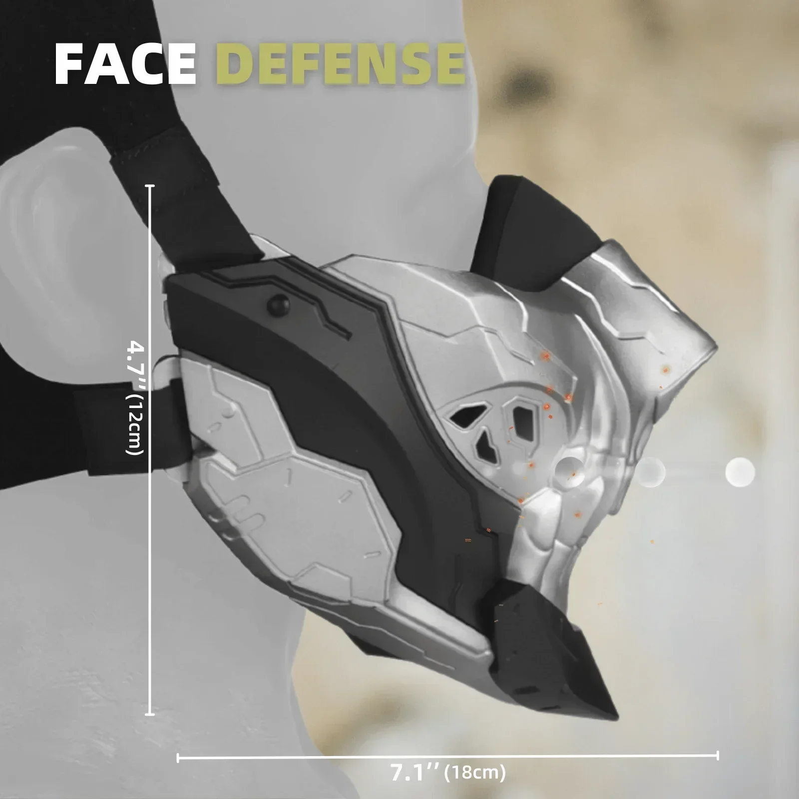 Máscara de calavera Airsoft, protección facial de media cara para tiro de caza Airsoft CS, máscara de samurái Skull Fang Oni para Cosplay de Halloween - imagen 2