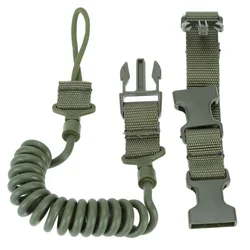 Cordón elástico antipérdida táctico, correa de seguridad de resorte, cuerda para Rifle, pistola, correa para llavero, cadena, linterna