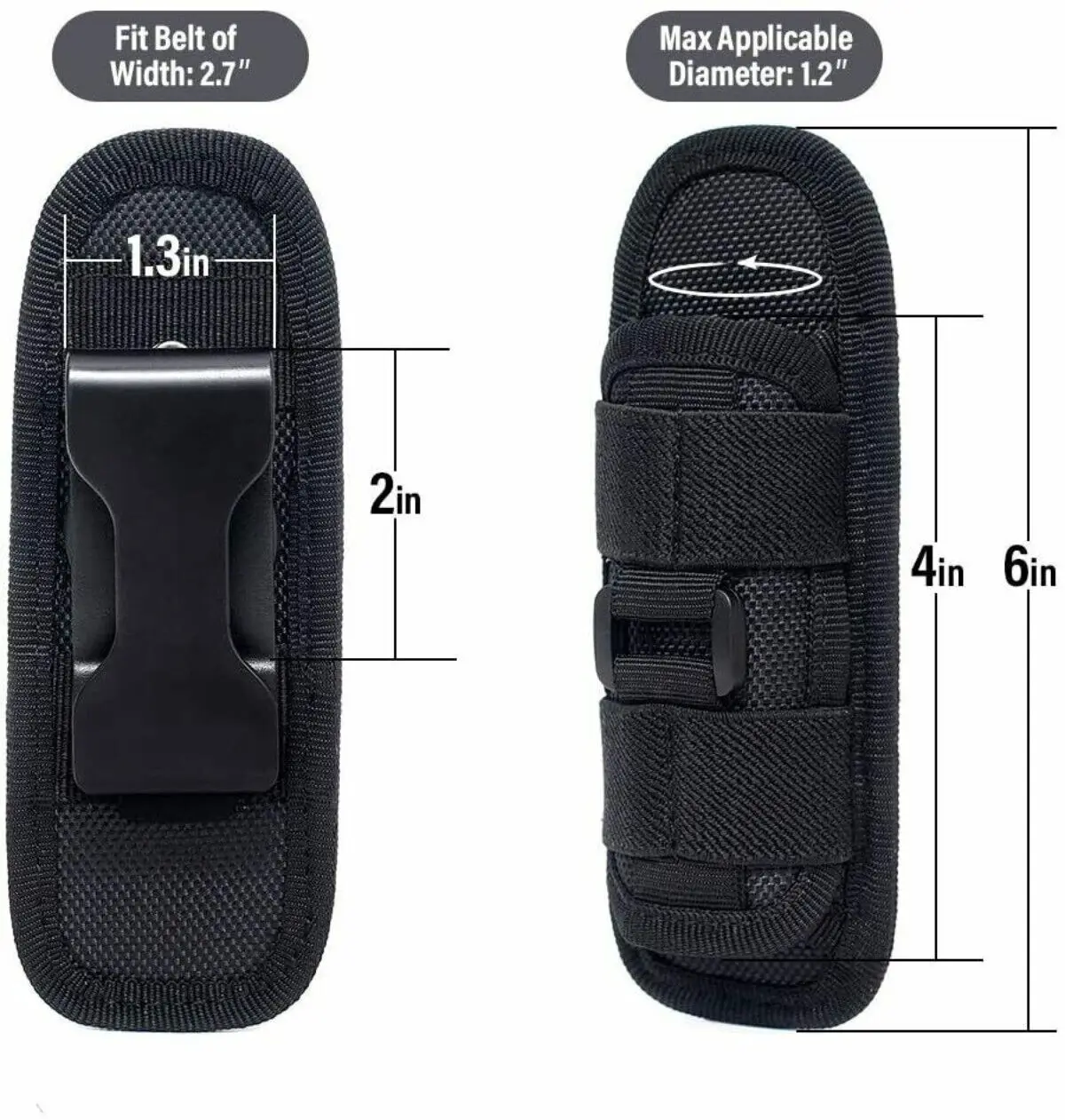 Soporte para linterna táctica de nailon, funda para cinturón Molle, funda para linterna, bolsa para caza, pesca, deportes al aire libre - imagen 5