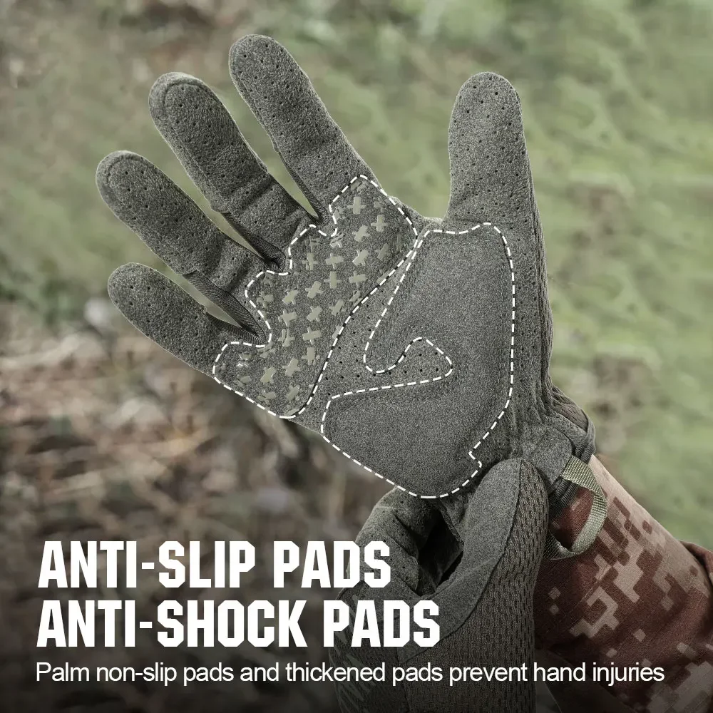 Guantes tácticos de pantalla táctil para hombre, manoplas antideslizantes transpirables para deportes al aire libre, ejército, caza, senderismo, combate, tiro, ciclismo - imagen 4