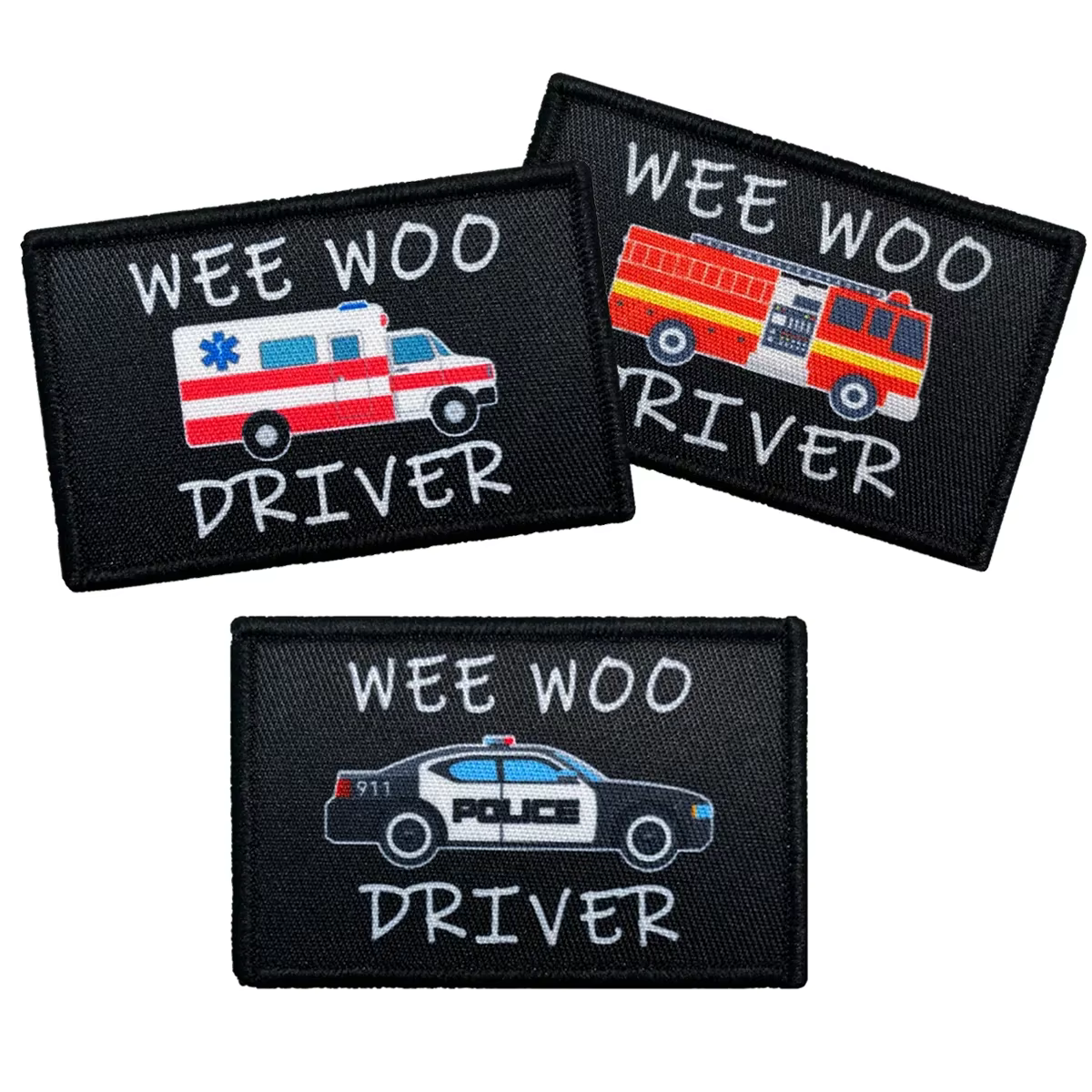Parche Velcro Wee Woo conductor - coche policial EMT bomberos