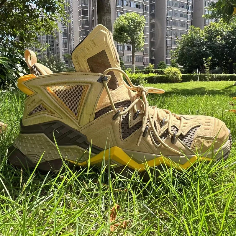 Rax zapatos de senderismo de cuero de vaca para hombre, botas de caza impermeables para exteriores, zapatillas de Trekking, botas tácticas, zapatos deportivos de viaje para Antle - imagen 2