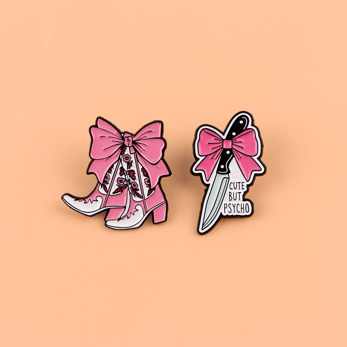 2 uds botas de vaquero Pin esmaltado Pin de solapa broches de lazo para mujer decoración de ropa alfileres de Metal mochila sombrero insignia Accesorios - imagen 4