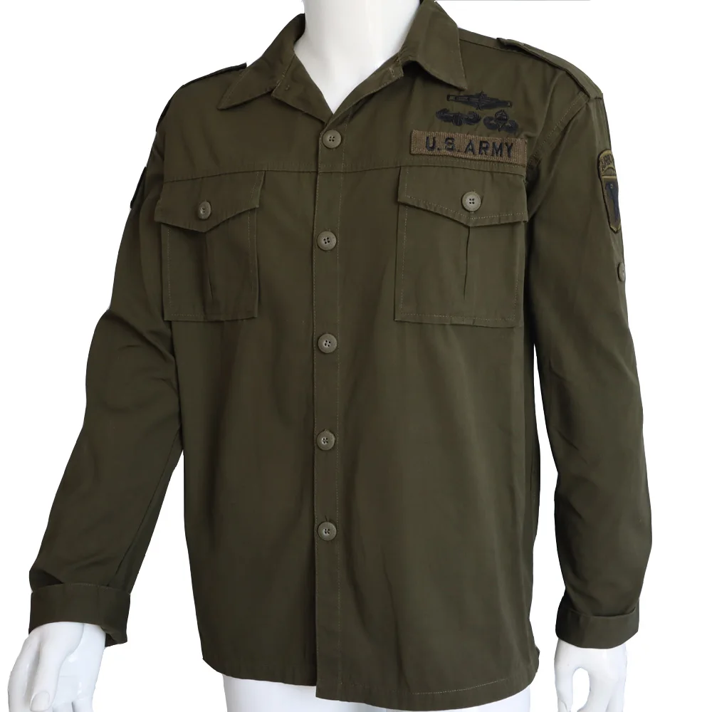 101st chaqueta de soldado estadounidense, chaqueta de soldado americano táctico aerotransportada, diseño de solapa, chaqueta de entrenamiento recreativo al aire libre, uniforme - imagen 2