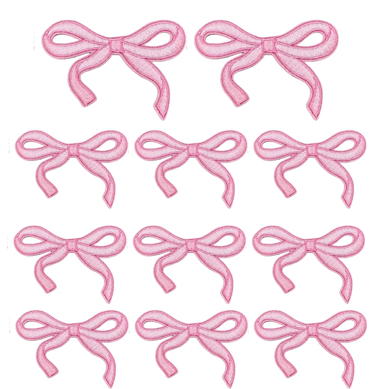 20 unids/set de parches bordados con lazo de mariposa colorido de dibujos animados, parches para planchar para ropa DIY, falda, sombreros, zapatos, apliques de costura - imagen 4