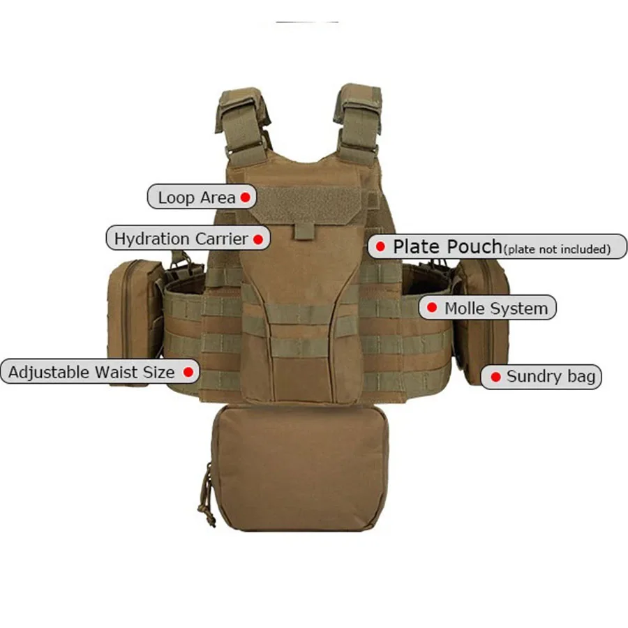 Chaleco táctico YAKEDA, chaleco de entrenamiento de liberación rápida, chaleco de caza multifuncional, equipo, suministros para traje al aire libre, campo - imagen 5