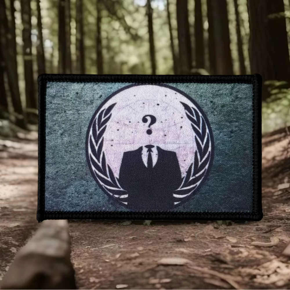 Parche táctico moral hacker anónimo con gancho y bucle para MOLLE - imagen 5