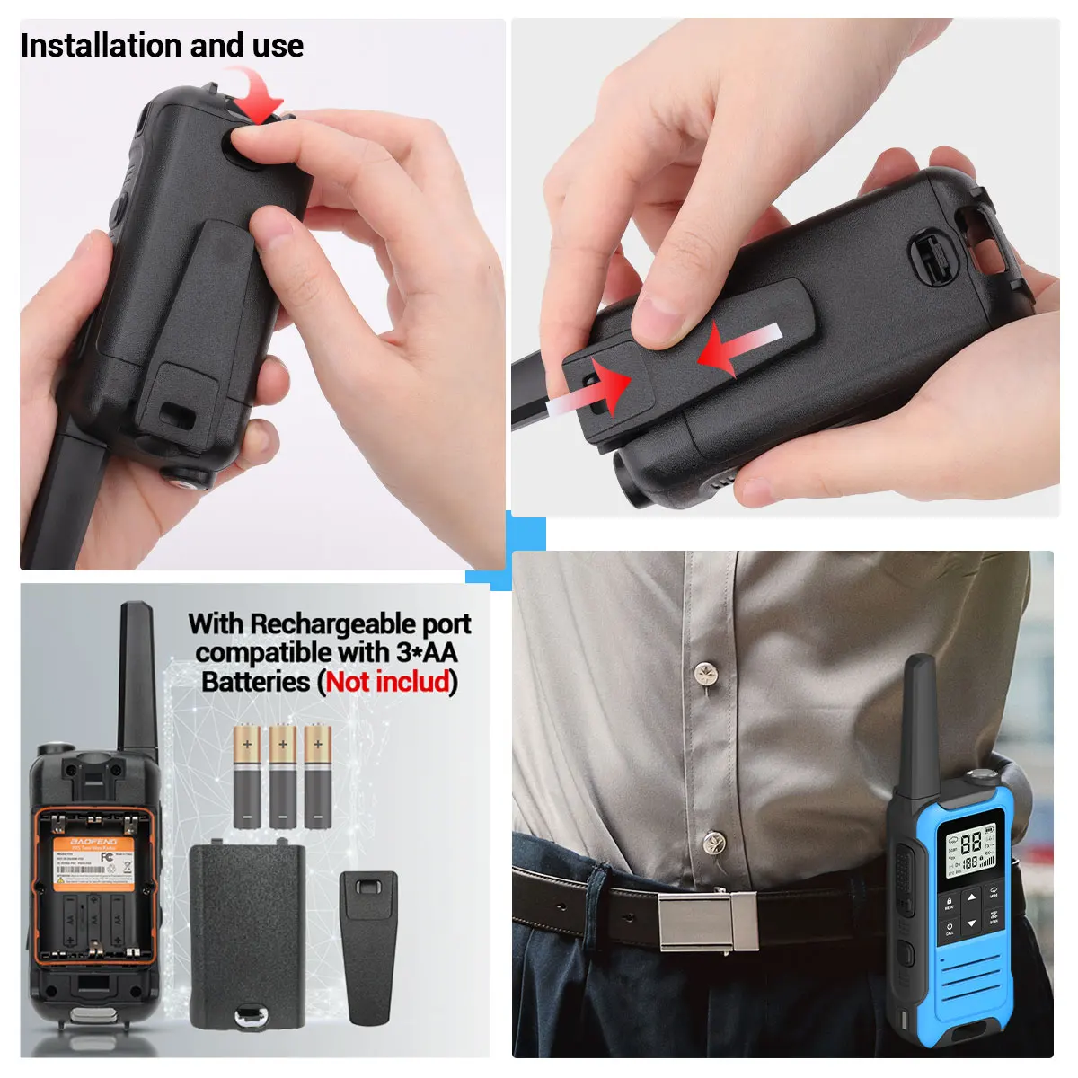 2 uds Baofeng F22 Mini Walkie Talkie PMR FRS cargador tipo C recargable portátil de larga distancia para caza al aire libre Radio aficionado - imagen 5