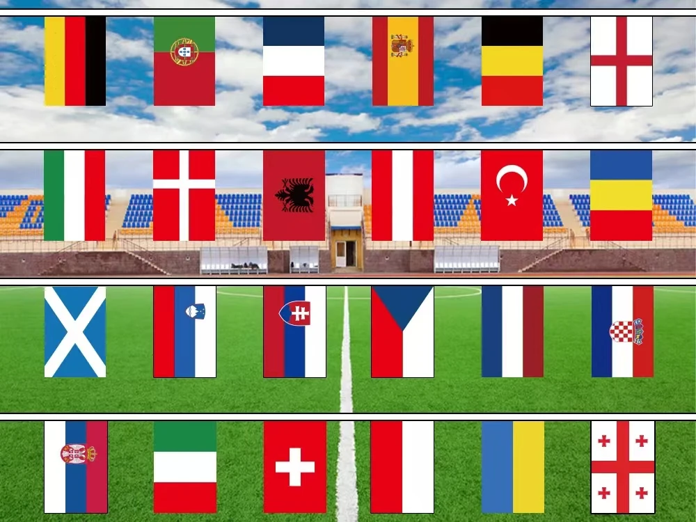 Bandera de la Copa Europea 2024, banderas de fiesta al aire libre, partido de Fútbol, Bar, 14x21cm
