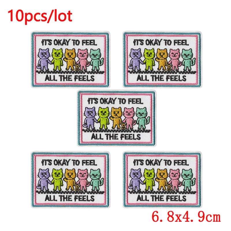 10 unids/lote parche bordado de animales de dibujos animados parches para planchar para ropa parches bordados de pato de Hip Hop para ropa apliques DIY - imagen 4