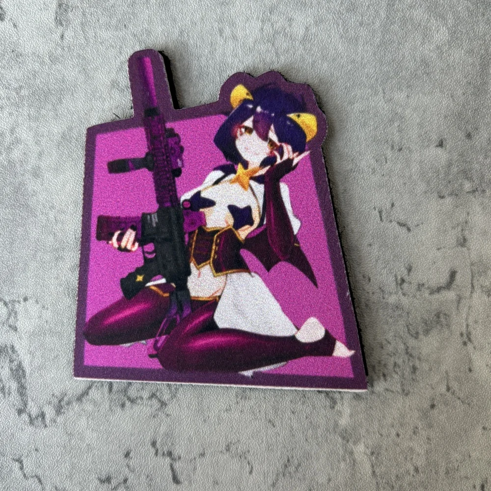 Parche de insignia de moral de Chica de Anime, pistola militar táctica, brazalete impreso para niñas, parche de gancho y bucle, pegatinas para mochila - imagen 4