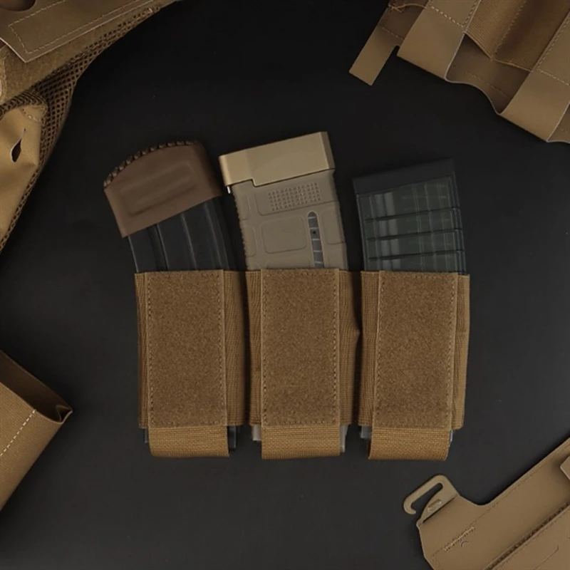Bolsa Triple para revistas de caza 5,56 7,62, bolsa para revistas individual doble Triple para chaleco táctico AK47 AR15, funda para aparejo para disparar - imagen 2