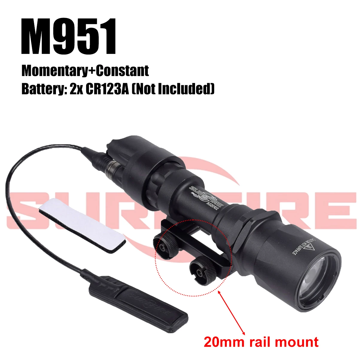 Linterna táctica Surefire M952 LED estroboscópico IR QD Picatinny - imagen 4