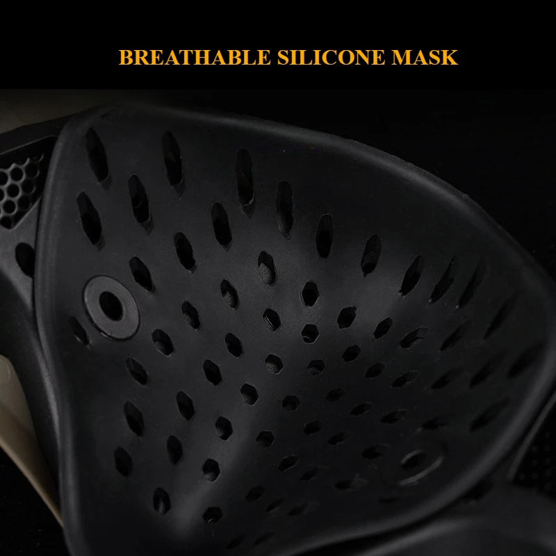 Media máscara facial para ciclismo, montar, cazar, máscara táctica de silicona de malla transpirable, diseño portátil para protección al aire libre - imagen 5