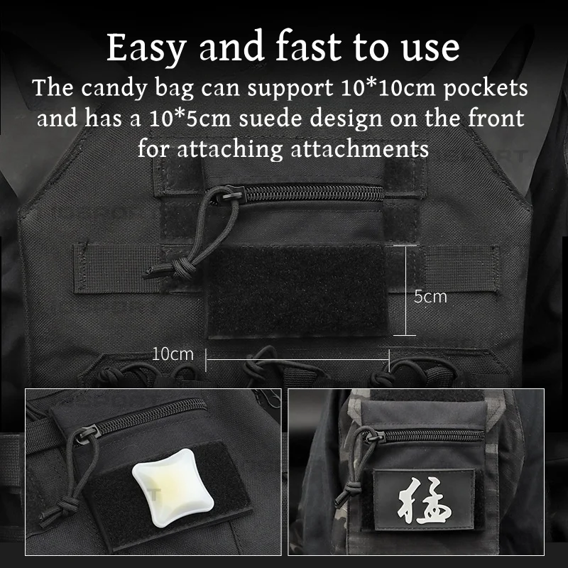 Bolsillo de parche colgante para taladro de pecho con bolsa de herramientas EDC, chaleco MOLLE, bolsa de dulces de camuflaje, nuevo - imagen 3