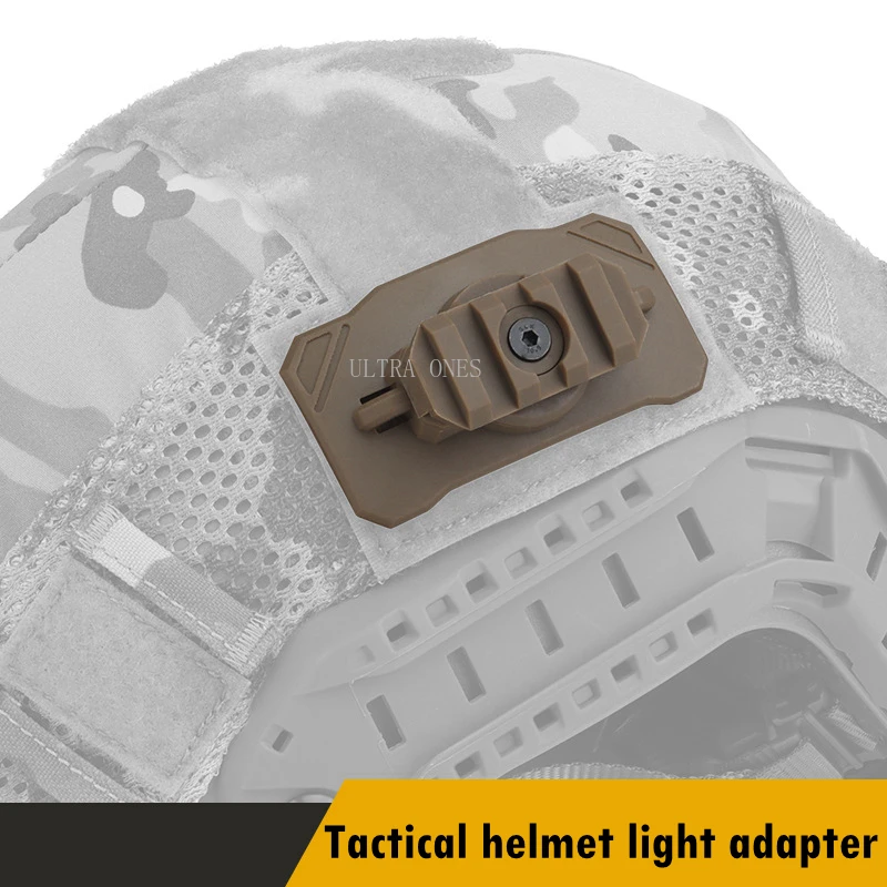 Adaptador de montaje de luz para casco táctico, cascos universales para caza y tiro, soporte para linterna, accesorio de gancho y bucle giratorio - imagen 2