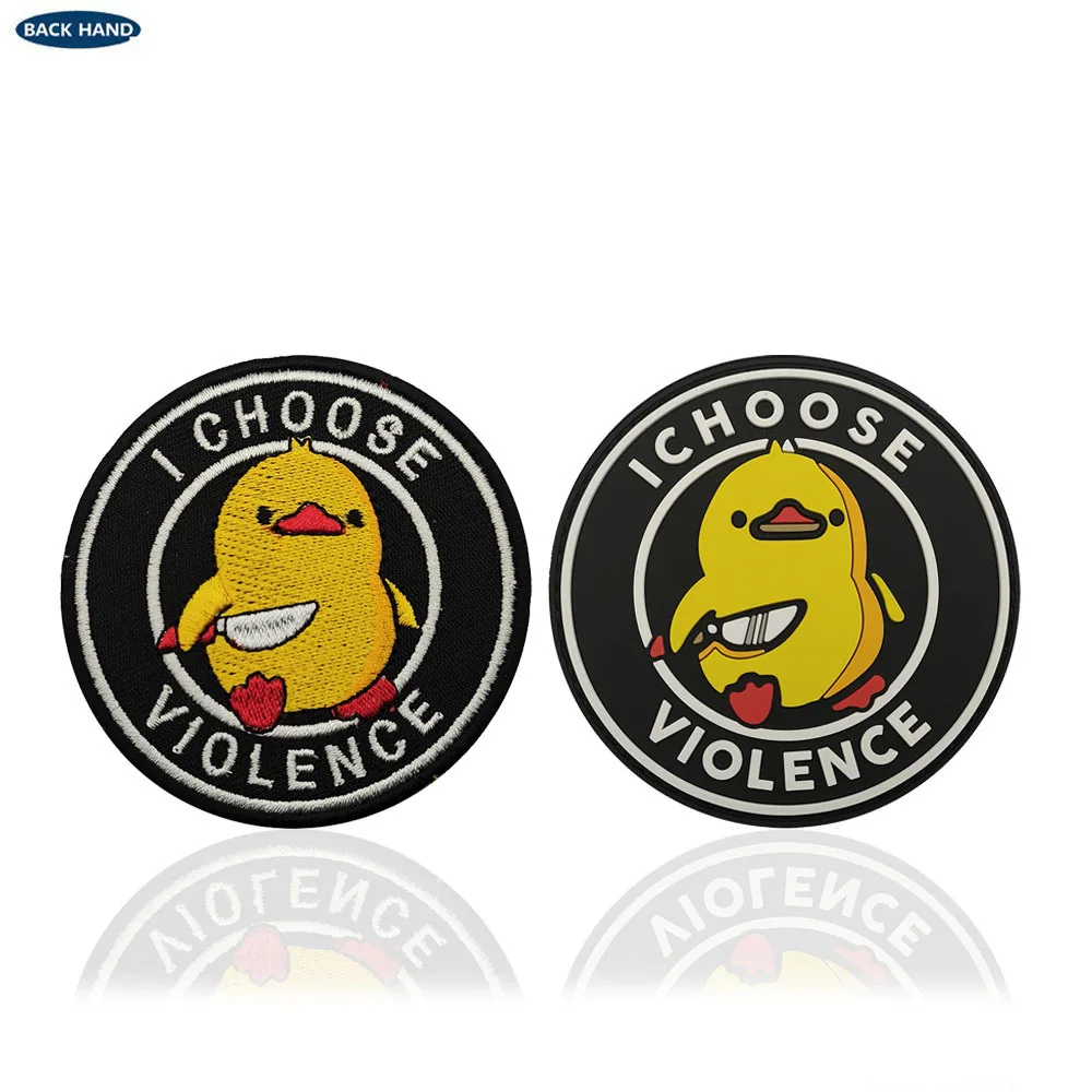 Elige la violencia Meme parche moral militar bordado apliques gancho y bucle insignia para mochila táctica chaquetas ropa gorras - imagen 2