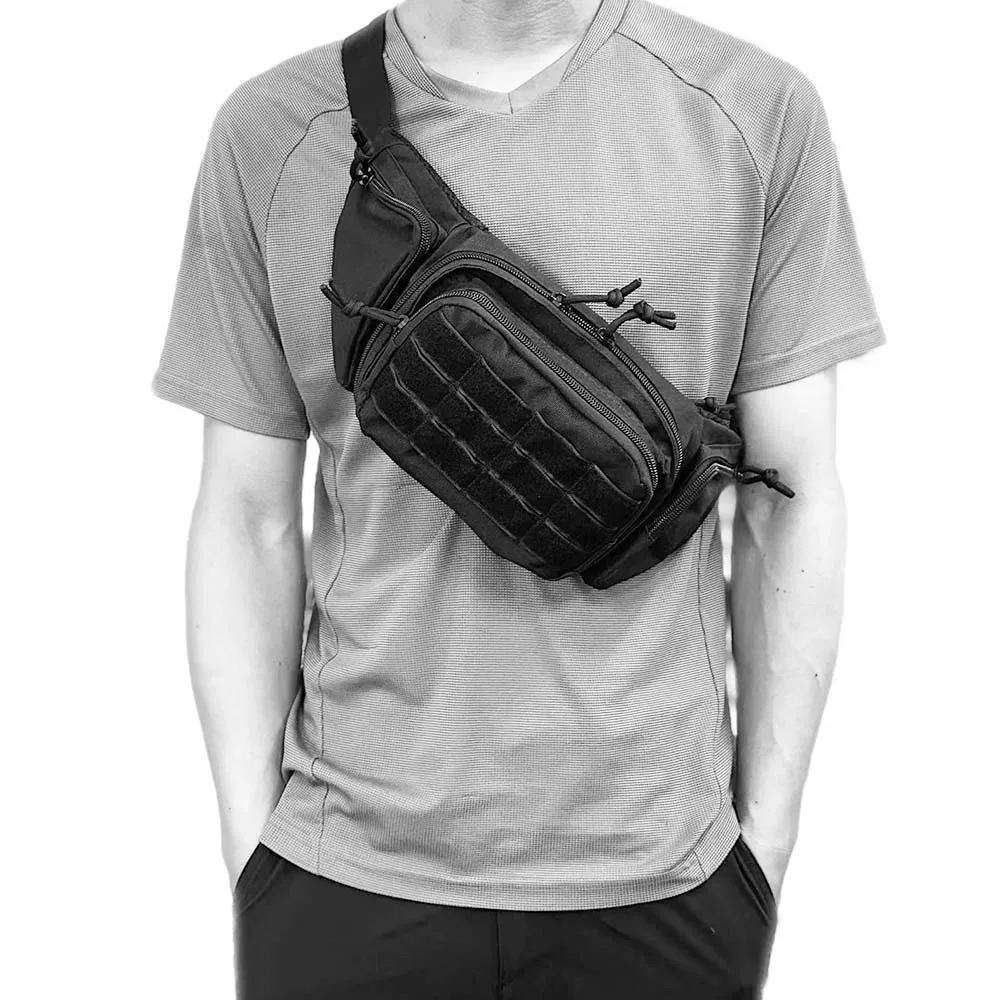 Riñonera táctica oculta con funda para pistola y bolsa para revistas, tela Oxford duradera, cierre de cremallera, diseño clásico