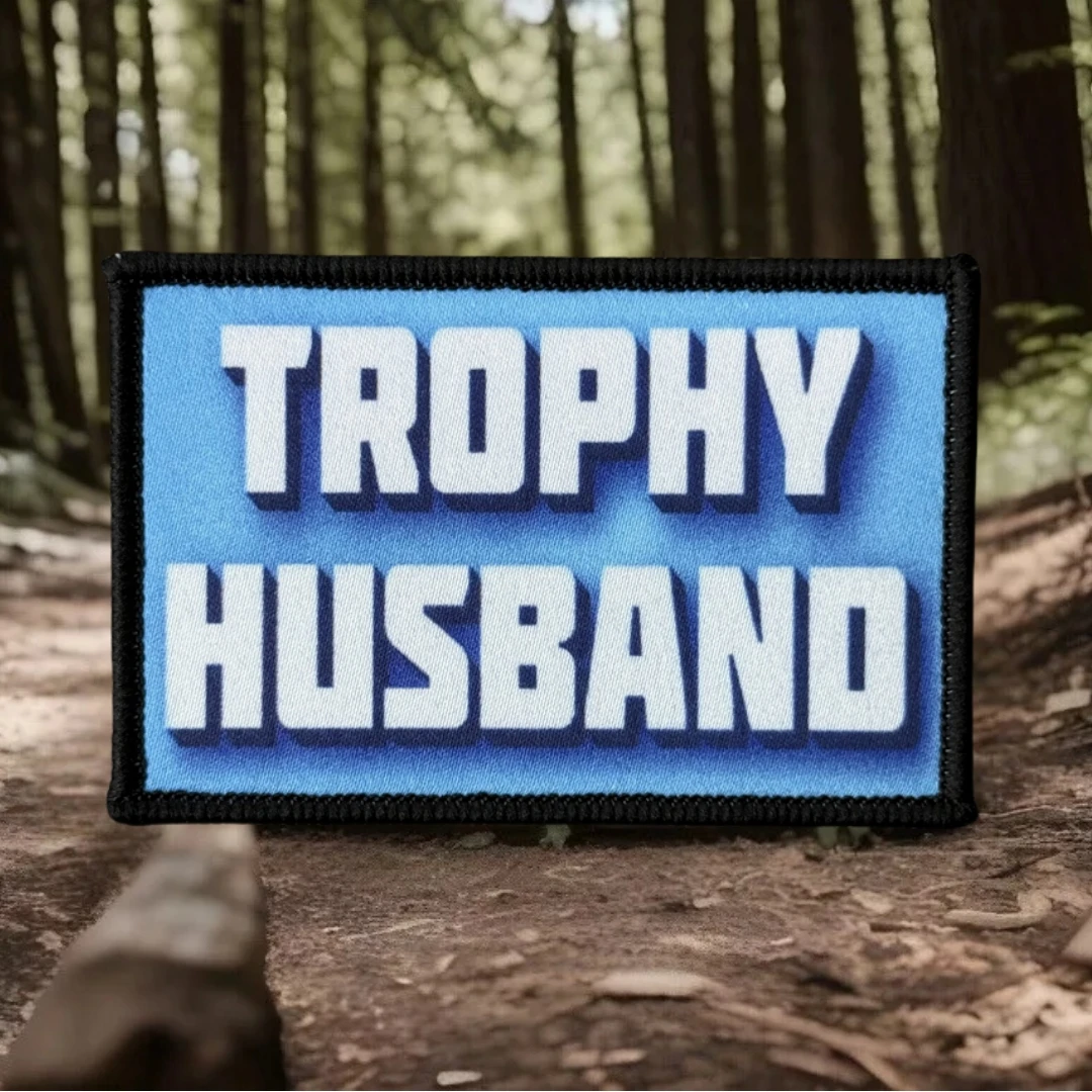 Parche "Trophy Husband", insignia moral táctica, parches, brazalete del ejército militar, gancho y bucle impreso, pegatina para mochila para ropa - imagen 4