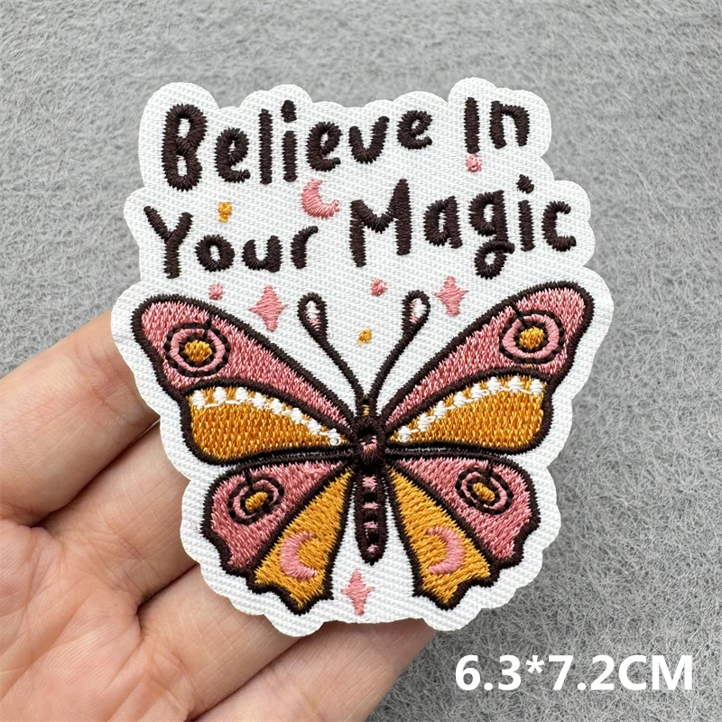 Parche de letras en inglés, parche bordado con letras rosas de dibujos animados, parches para planchar para ropa, chaquetas, sombreros, mochila, costura DIY - imagen 4