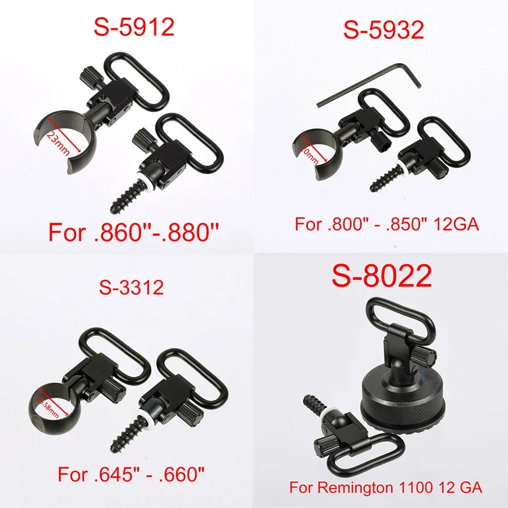 Juego de adaptadores giratorios de eslinga desmontable rápido de Metal táctico para Rifle Shotgun Mossberg 500 Remington 870 1100 Express 20GA 12GA
