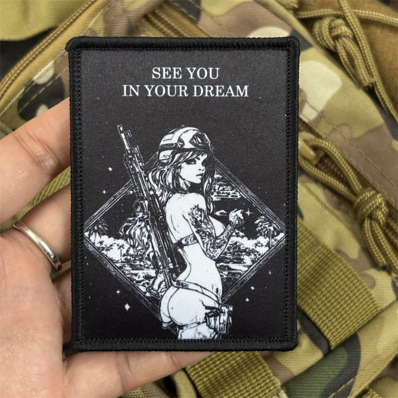 Parche estampado "See You in Your Dream" para ropa, insignia de moral táctica, parche militar con gancho, brazalete para mochila - imagen 5