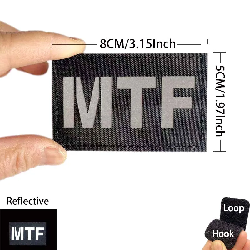 Parches SCP de base de las fuerzas de tareas móviles con emblema MTF con gancho y bucle, pegatinas militares reflectantes, insignias tácticas en la mochila - imagen 4