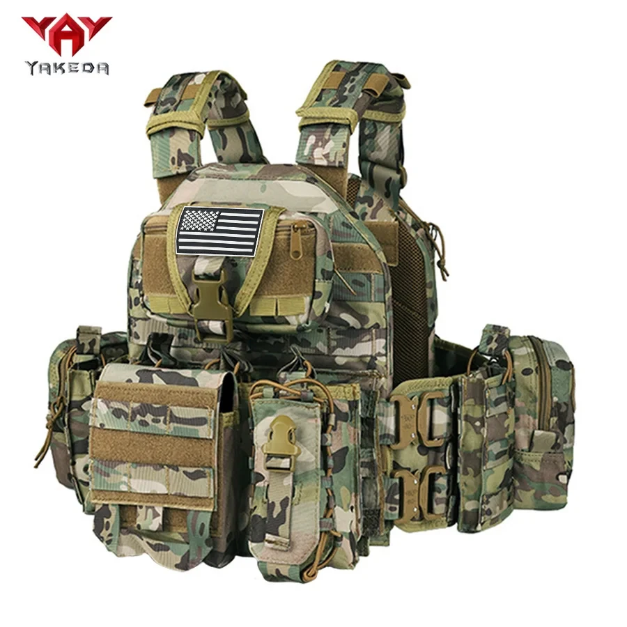 YAKEDA Chaleco táctico exterior con desmontaje rápido y bolsa trasera - imagen 3