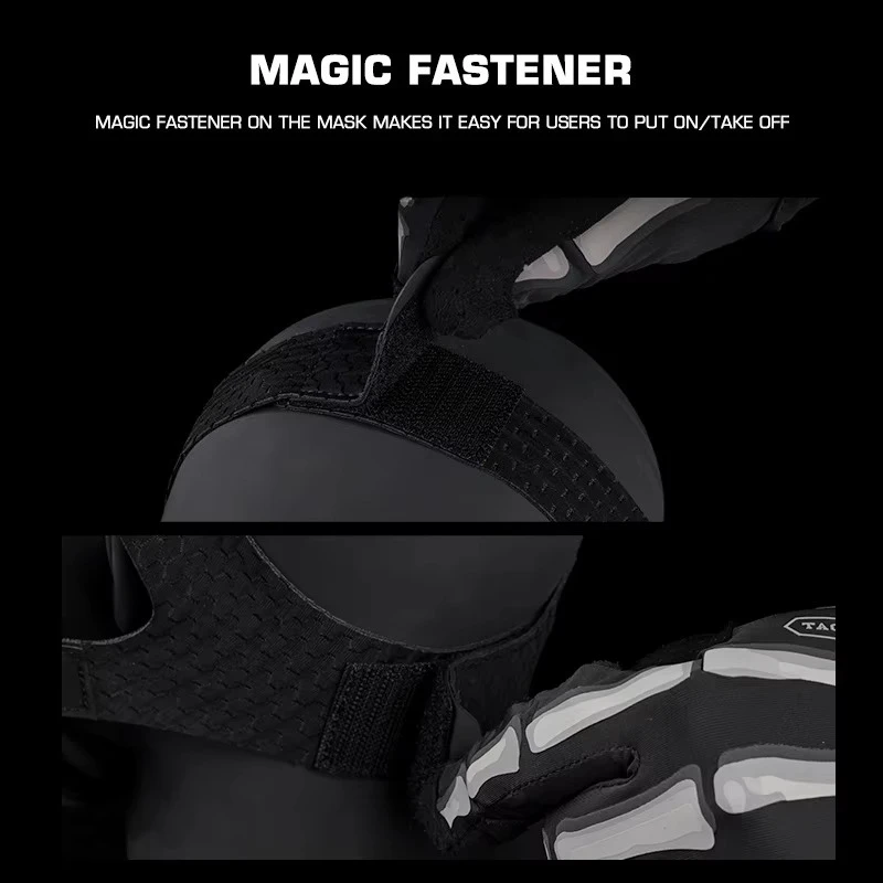 Máscara de media cara con calavera rebelde y agujeros transpirables CS, máscara de Cosplay para deportes al aire libre, accesorios de caza - imagen 2