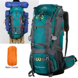 Mochila de Camping de 75L, bolsa de viaje para hombre con cubierta para lluvia, mochila para senderismo al aire libre, bolsas de montañismo, mochila grande para equipaje deportivo