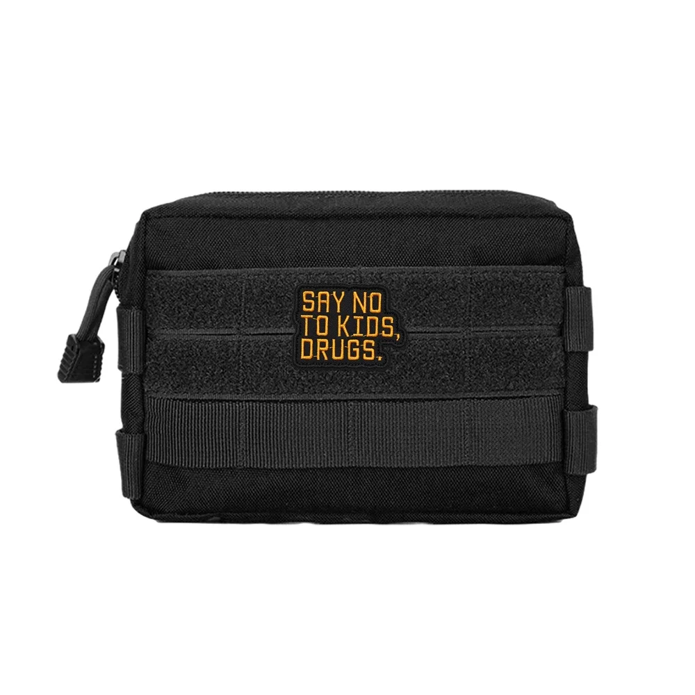 DIGA NO PARA NIÑOS Citas tácticas Parche de Velcros Divertido Meme Hook Loop Fastener Insignia bordada para gorra Jeans Molle Mochila - imagen 4